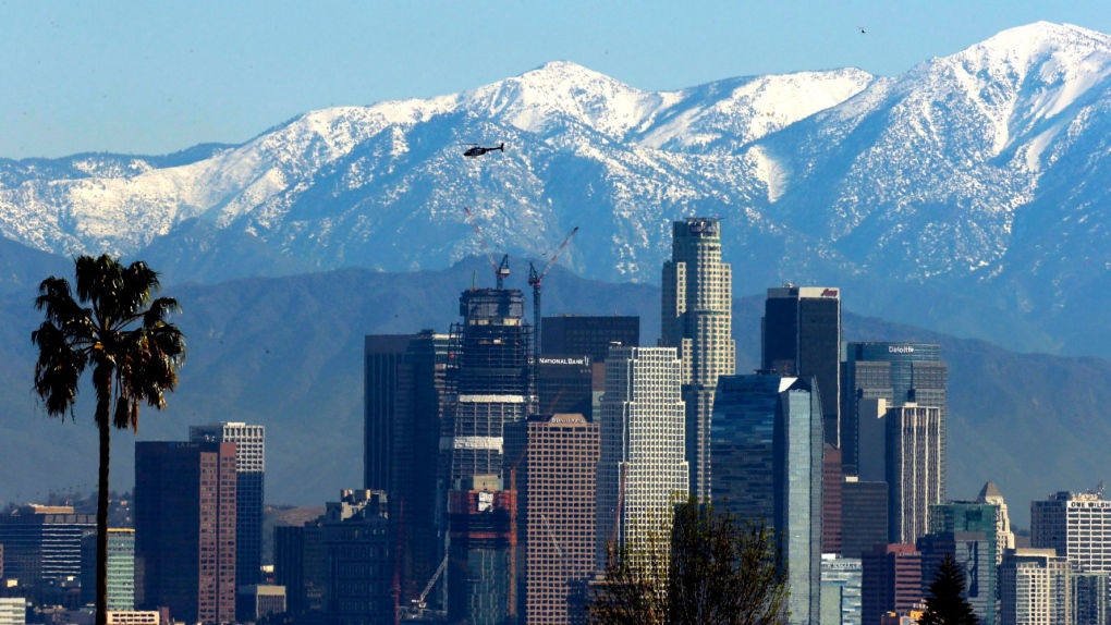 Southern California skyline during earthquake